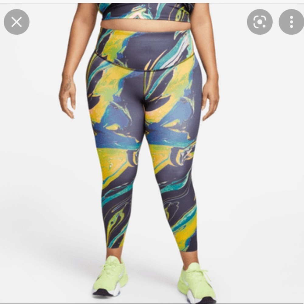 Nike One Luxe Aurora Marbled Mid-Rise 7/8 Leggings Size 1X  NWT $100 - Picture 4 of 8